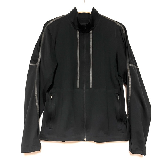 Lululemon Reflective Jacket Windbreaker Mens Size M Black Ventilated Full Zip - Picture 2 of 11